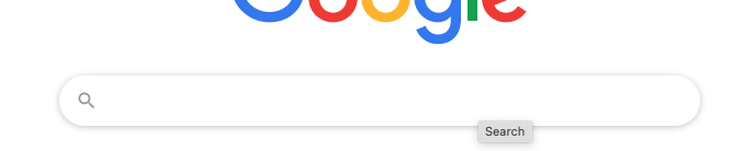 Google search bar on hover